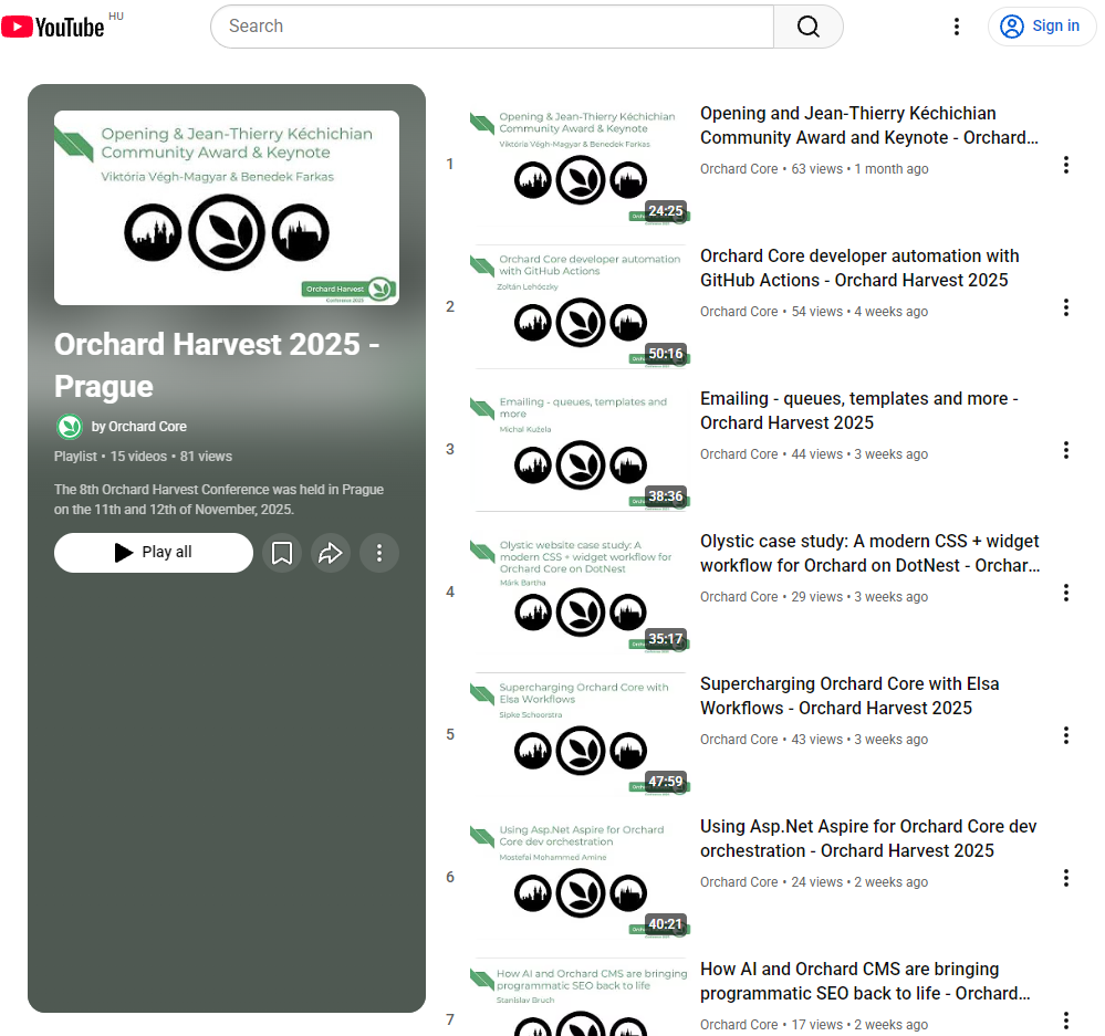 Orchard Harvest 2025 Recordings