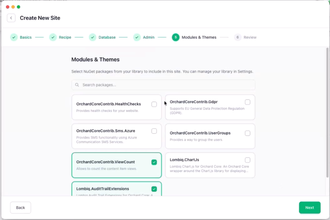 Electron app select modules and themes