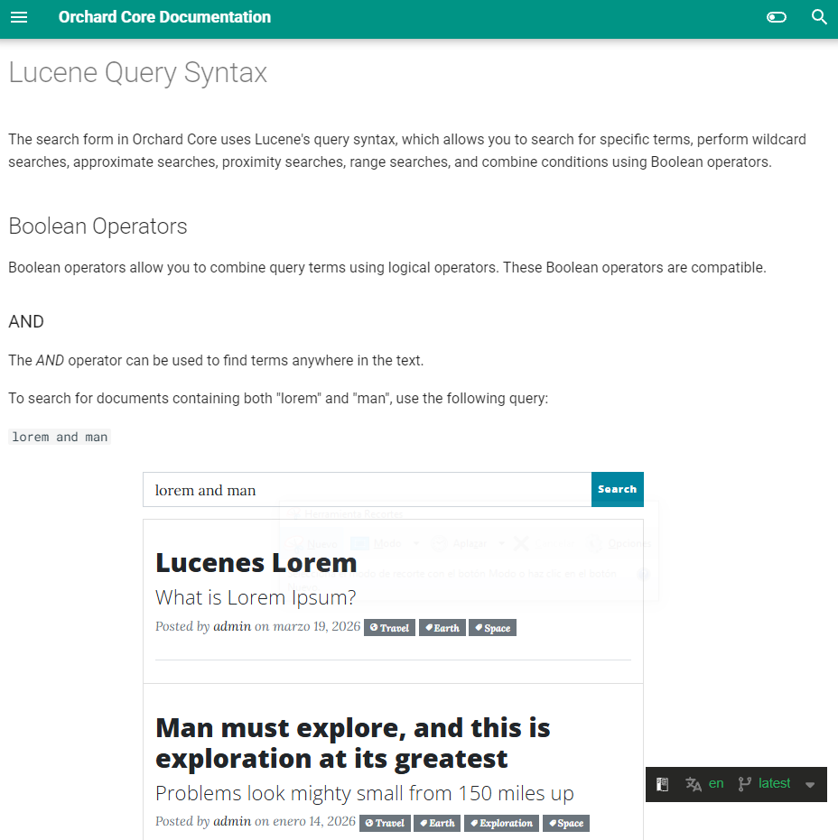 Lucene Query Syntax Documentation
