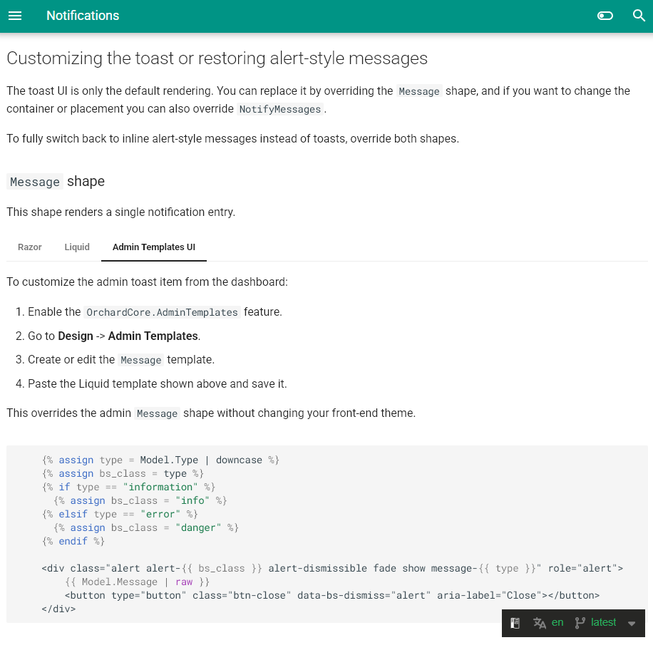 Notifications Module Docs