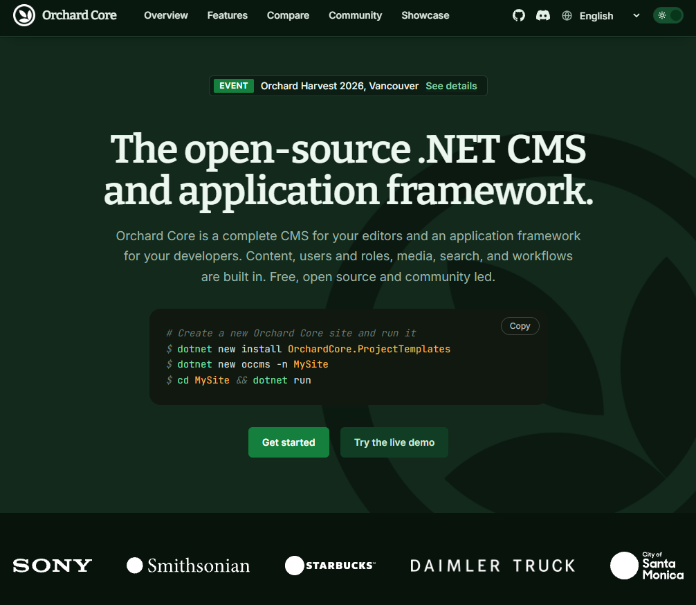 New Orchard Core Website