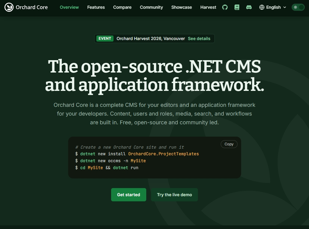 New Orchard Core Website