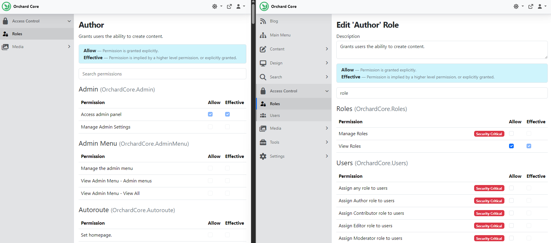 Allow users to be granted read-only permission for roles