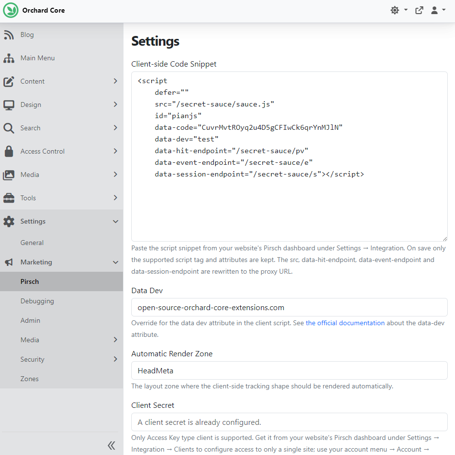 Set up Pirsch integration