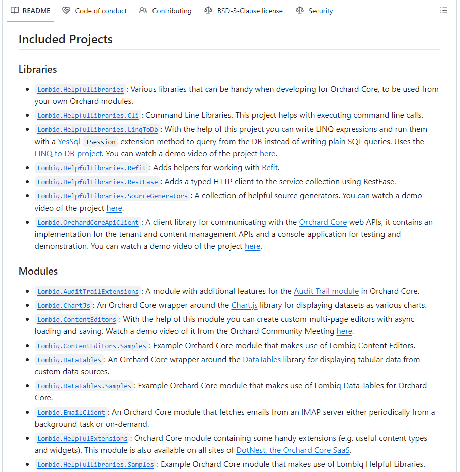 Lombiq Orchard Core Open Source Extensions Readme